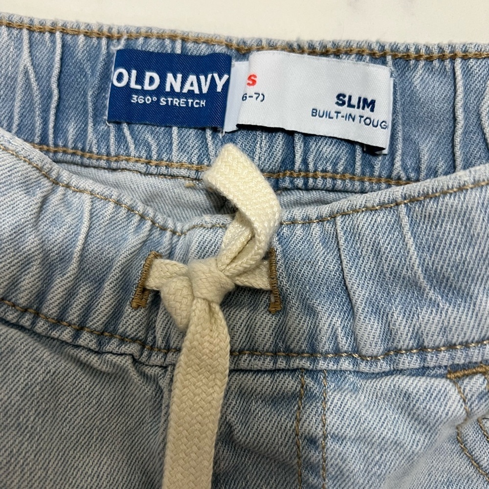 Old Navy Light Blue Denim Shorts with High Waist and Distressed Look for boy - Picture 3 of 5